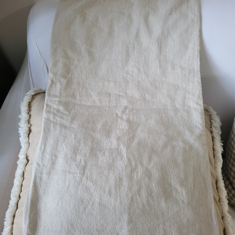 Pottery Barn Cream and Blue Geometric Print Lumbar Pillow Cover - Picture 6 of 7